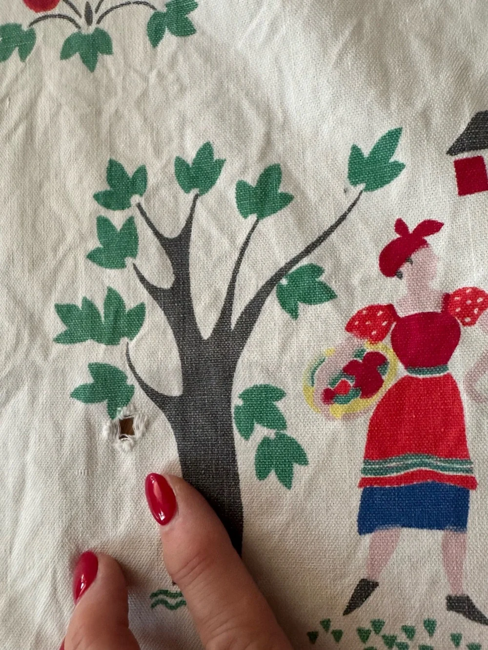 Vintage 1950-1960 Wilendur Cotton Tablecloth Pennsylvania Dutch